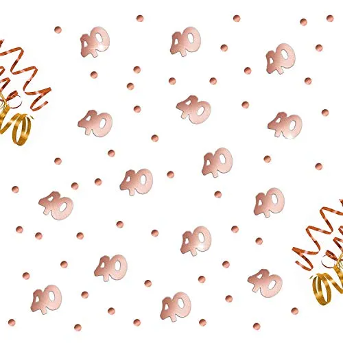 Oblique Unique® 40. Geburtstag Jubiläum Konfetti Roségold Punkte + Zahl Mix Tisch Deko Streudeko über 300 Stück