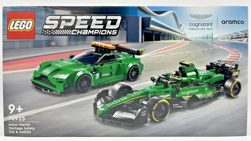 LEGO Speed Champions Aston Martin Safety Car AMR23 76925 - 2 Spielzeugautos für spannende Formel-1-Rennen, authentisches Design und 564 Teile für kreatives Bauen und Spielen