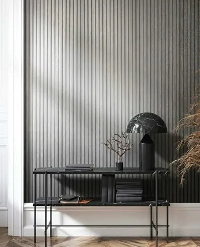 Marburg Tapete Holzoptik Silber Glanz 3D Effekt in silber von marburg