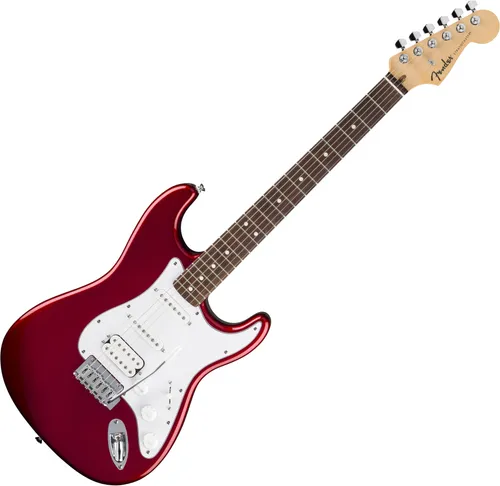 Fender Standard Strat HSS LRL WPG CND E-Gitarre - Stratocaster E-Gitarre mit Pappel-Korpus und Ahorn-Hals; bietet vielseitige Klangmöglichkeiten durch Standard Humbucking und 2 Single-Coils; ideal für kreative Musiker.