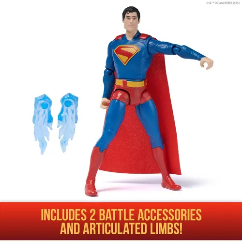 DC Comics Superman - Deluxe Action-Figur (15 cm) - Spielfiguren: 15 cm große Superman Deluxe Action-Figur mit ikonischem Anzug und Battle Moves. Perfekt für Kinder ab 4 Jahren, um epische Filmszenen nachzuspielen.