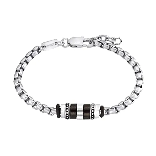 s.Oliver Herrenarmband Venezia - Modisches Edelstahlarmband - Armbänder & Charm-Anhänger, stilvolles Herrenarmband aus mattiertem Edelstahl mit 2 cm Verlängerung und sicherem Karabinerverschluss.