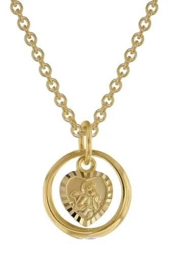 trendor Taufring mit Engelherz Gold 333 an goldplattierter Silberkette 39455-40 40 cm