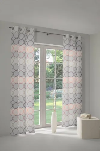 Einzelschal mit Ösen ZIRBELLO - rosé-lila - 145x132 cm - Gardinen & Vorhänge, blickdicht und ideal für eine stilvolle Raumverdunkelung.