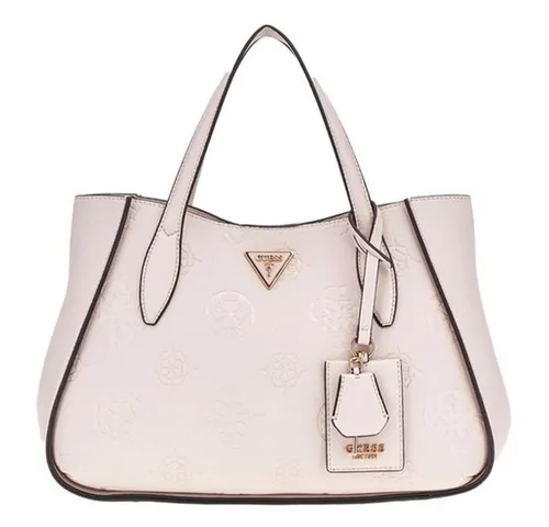 GUESS Damen Keandra Girlfriend Satchel - Umhängetaschen mit Tragegriff und stylischem Stein-Logo, bietet eine praktische Innentasche mit Reißverschluss und 2 Einschubfächern für optimale Organisation.