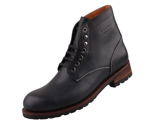 Sendra Boots Herren Leder Stiefel Schwarz - Größe 42 - Klassische Herren Leder Stiefel in Schwarz aus hochwertigem Glattleder. Ideal für jeden Anlass, mit rahmengenähter Synthetiksohle für Langlebigkeit und Komfort.