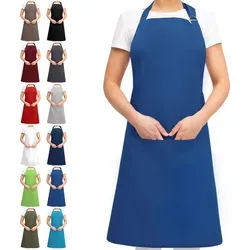 EllaTex Schürze Kochschürze Kellnerschürze Bistroschürze Küchenschürze Grillschürze Latzschürze 100% Baumwolle Damen / Herren / UNISEX, Far... - Blau