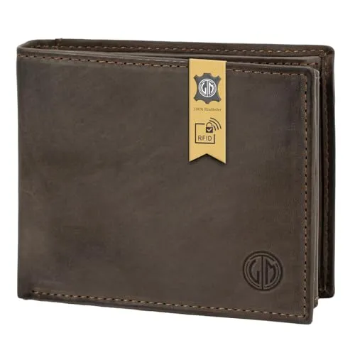 LINDENMANN Geldbörse Herren/Portemonnaie Herren Leder Geldbeutel braun