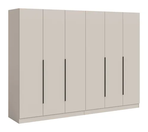 xonox.home Kleiderschrankkombination Kopenhagen 240 cm – Modern und geräumig - Praktische Kleiderschrankkombination Kopenhagen in Kaschmir, 240 cm breit. Mit 2x 3 Türen, Kleiderstangen und Zubehör für optimale Stauraumnutzung. Zeitloses Design für ein stilvolles Schlafzimmer.