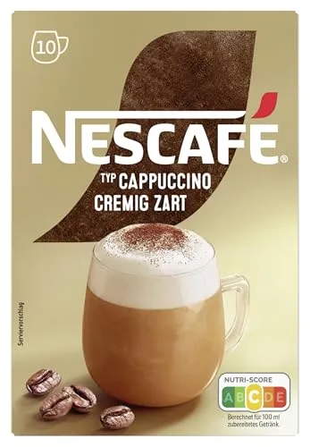 NESCAFÉ Gold Typ Cappuccino Cremig Zart, Getränkepulver aus löslichem Bohnenkaffee, portionsweiser Geschmack, koffeinhaltig, 1er Pack (1 x 10 Sticks à 14g)