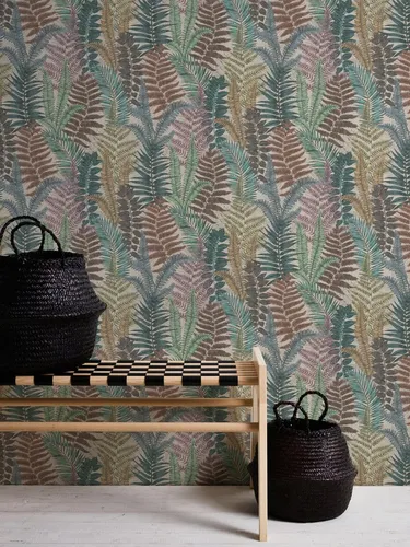 living walls Vliestapete Famous Garden Blätter-Tapete Mustertapete Pflanzen Blattmotiv, strukturiert, matt, (1 St), Vliestapete floral für Schlafzimmer Küche Wohnzimmer Blätter Design