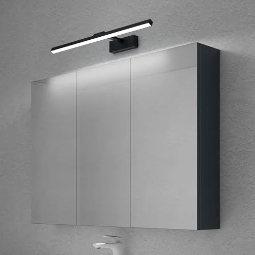 doporro Spiegelschrank Wandschrank mit LED Spiegelbeleuchtung 100x70 cm