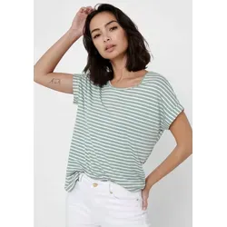 ONLY Damen ONLMOSTER Stripe S/S O-Neck TOP JRS NOOS T-Shirt in grün von ONLY