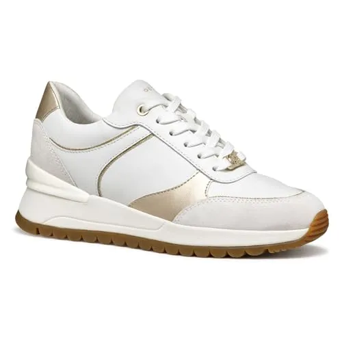 Geox Desya Sportschuhe EU 41 für Damen - Halbschuhe aus geschmeidigem Nappaleder und Veloursleder, bieten ultimativen Komfort und eine aktiv-schicke Optik für den Alltag.