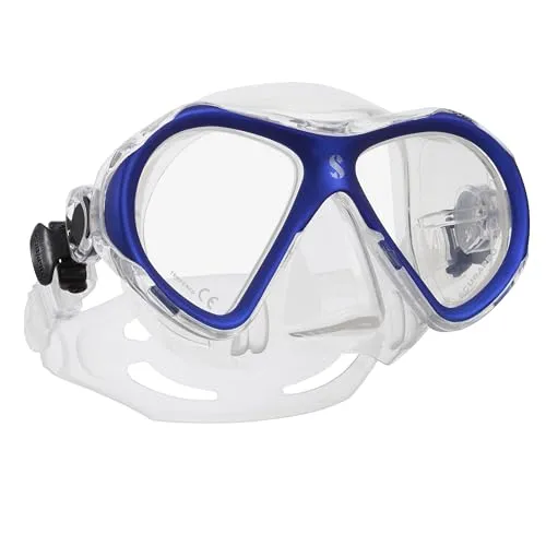 SCUBAPRO Spectra Mini - Durchsichtige Damen-Taucherbrille - Kompakte Zweiglasmaske im modernen Metall-Look, ideal für schmale Gesichter. Mit flexiblen Schnellverstell-Schnallen und weichem Silikon für optimalen Tragekomfort.