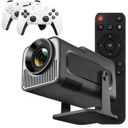 Goldstern-Tech 2 in 1 Projektor Beamer (3000 lm, 2000:1, 1280 x 720 px, Geschenkidee – 2 Gaming-Controller, Android 11, WiFi 6 & Bluetooth 5.4)