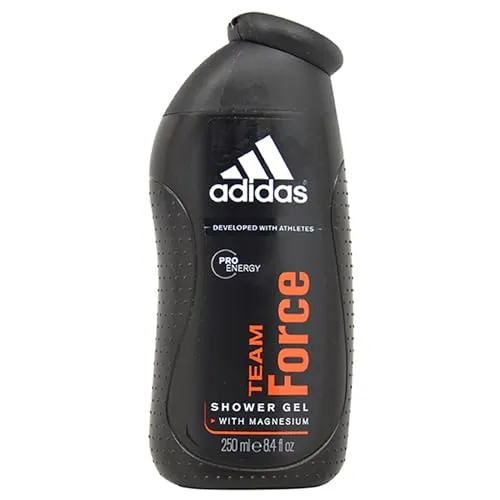 adidas Duschgel 3 in 1 für Herren, Team Force – Energizing - Duschgel, Shampoo und Gesichtsreiniger in einem, mit erfrischendem Orangenextrakt und holzigem Duft für ein belebendes Erlebnis. Dermatologisch getestet und ideal für aktive Männer.
