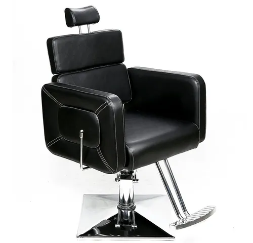 Barberpub Stuhl 2065BK - Hydraulischer Friseurstuhl - Schwarz, ergonomischer Friseurstuhl mit hydraulischer Höhenverstellung für maximalen Komfort beim Frisieren.