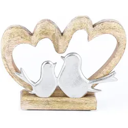 Dekofigur Herz Amour -5- Holz Aluminium Aufsteller Handarbeit H 20cm