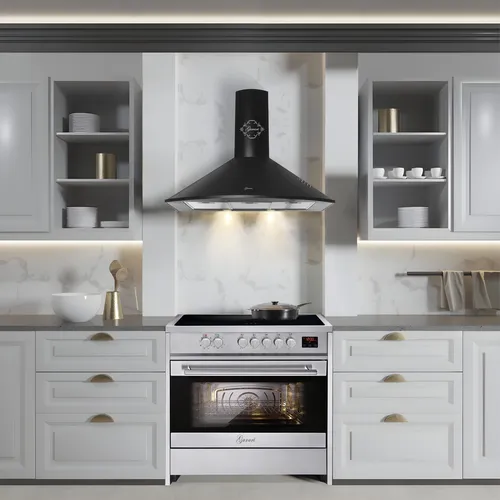 Gurari 913 X Induktions Standherd 90 cm +Dunstabzugshaube 90 cm