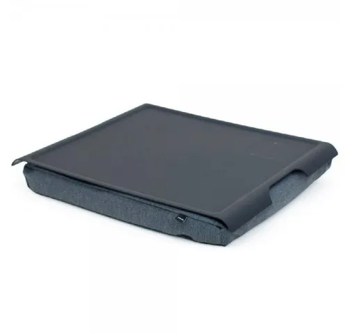 Bosign Laptop Tablett Knietablett Laptray Anti-Slip Schwarz-Grau (L) - Laptoptische mit rutschfester Oberfläche, perfekt für bequemes Arbeiten im Bett oder auf der Couch.