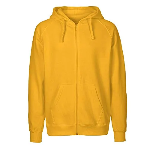 Neutral Mens Zip Hoodie 3XL in Gelb - Kapuzenpullover für Herren aus 100% Bio-Baumwolle, bequem und nachhaltig. Perfekt für Freizeit und Sport mit praktischem Reißverschluss und Kängurutasche.