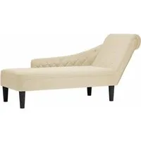 vidaXL Chaiselongue mit Kissen und Rechter Armlehne - Creme - Gartenmöbel mit elegantem Design und weichem Stoff für höchsten Sitzkomfort. Ideal für entspannte Stunden im Garten oder Wohnzimmer. Inklusive Lendenkissen für zusätzliche Unterstützung.