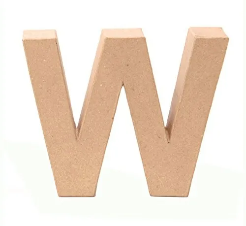 GLOREX 6 2029 123 - Papp-Buchstabe W, ca. 17,5 x 5,5 cm, ideal zum Bemalen und Bekleben für kreative Dekoideen
