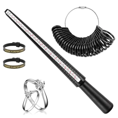 VFANDV Ringgrößenmesser Set - 4 Stück - Präzises Ringmessgerät-Set für UK, EU und US Größen. Hergestellt aus hochwertigem Kunststoff, leicht und einfach zu bedienen für exakte Messungen.