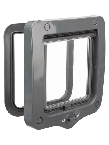 2-Wege Freilauftür - Transparente Katzenklappe, geräuscharm mit TPR-Dichtung und Drehverschluss, ideal für den Innen- und Außenbereich