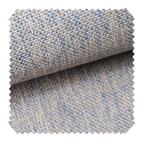 novely® LARISO - Gewebter Polsterstoff - Melierter Möbelstoff - Flachgewebe - Meterware 1lfm | Farbe: 73 Hellblau Beige