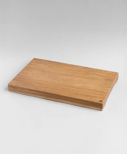 Produktbild KAWENTSMANN Schneidebrett BEMME – Holz-Schneidebrett aus Eiche – Edles Holzschneidebrett – Schneiden oder Servieren – Handgefertigtes Holzbrett für die Küche (450 x 285 x 40 mm)