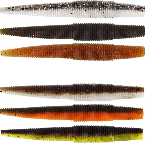 Westin 11cm Ned Worm 7g - 5 Gummiköder, Farbe:Dark Water Mix