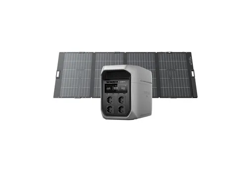 ECOFLOW DELTA 3 Max Plus tragbare Powerstation mit 400W Solarpanel - Erweiterbare Powerstation mit 2 048 Wh und 3 000 W AC-Ausgang. Ideal für Camping und Haus, mit schneller Solaraufladung und langlebigem, leichtem Design für den täglichen Einsatz.