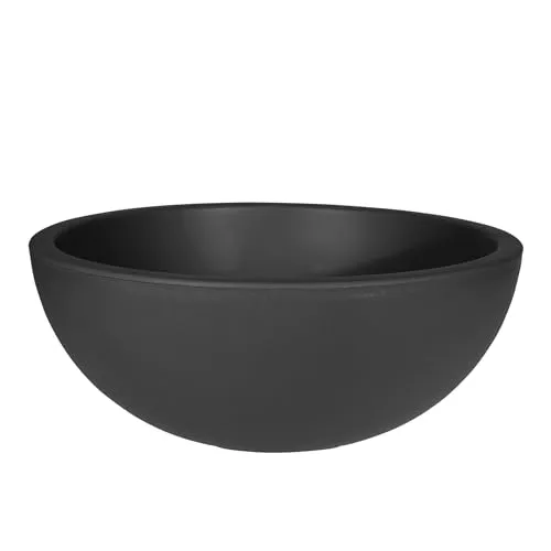 Spetebo Kunststoff Pflanzschale rund anthrazit - 39 cm - Blumenkübel aus recyceltem Material - Pflanz Schale Topf Übertopf rund für Garten Terrasse Balkon