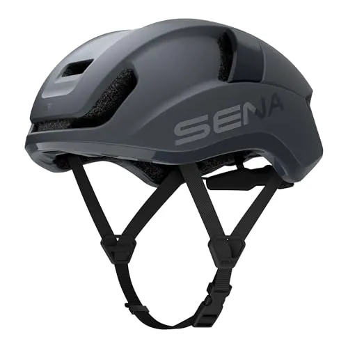 Sena S1 Smarter Rennradhelm mit Mesh Intercom (Mattgrau, M) - Fahrradhelm mit innovativer Mesh Intercom für nahtlose Kommunikation zwischen Fahrern, integrierten Lautsprechern und Bluetooth-Konnektivität für ein sicheres Fahrerlebnis.