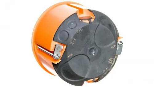 Puszka do pustych ścian fi 60mm z membranami przebiciowymi płytka E2700 pomarańc