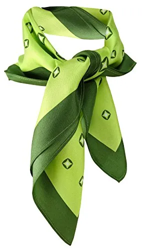 TigerTie Damen Satin Nickituch in grün dunkelgrün silberweiss gemustert - 100% Seide - Gr. 52 x 52 cm