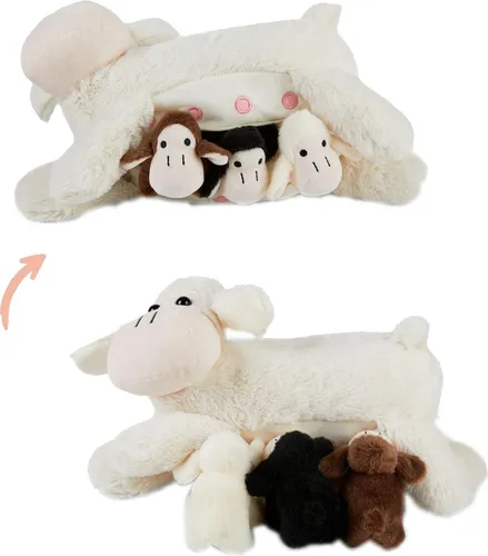 Mamanimals Schaf Kuscheltier mit 3 Baby Schafen