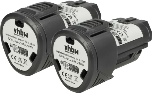 vhbw 2x Akku Ersatz für AEG L1220, L1240, L1215R, L1230R, L1230 für Werkzeug (2000 mAh, Li-Ion, 12 V)