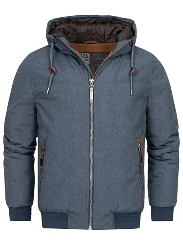 Indicode Sommerjacke INPeshastin mit Kapuze - Funktionsjacke in Navy mit verstellbarer Kapuze und Tunnelzug, ideal für lässige Outdoor-Aktivitäten und die Saison 2024/2025.