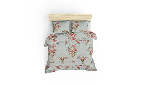 Doppeltes gestepptes Tagesdecken Set in Mintrosa Gelbgrün - Hochwertiges Bettwäsche-Set aus 65 % Baumwolle, pflegeleicht und maschinenwaschbar. Ideal für stilvolle Akzente in Ihrem Schlafzimmer.