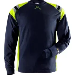 Flamestat Langarm-Shirt 111842-540 in Dunkelblau, Gr. L - Bequemes Langarm-Shirt mit Flammschutz, ideal für den Arbeitseinsatz. Mit reflektierenden Streifen für Sichtbarkeit und geprüft nach EN-Normen. Perfekt für den professionellen Einsatz!