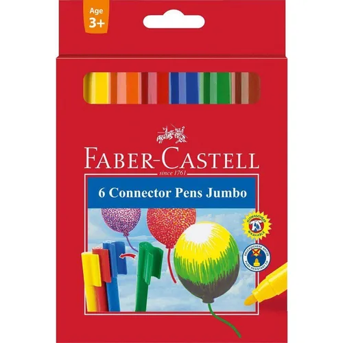 Faber-Castell Filzstift Jumbo CONNECTOR Pen, 6er Etui