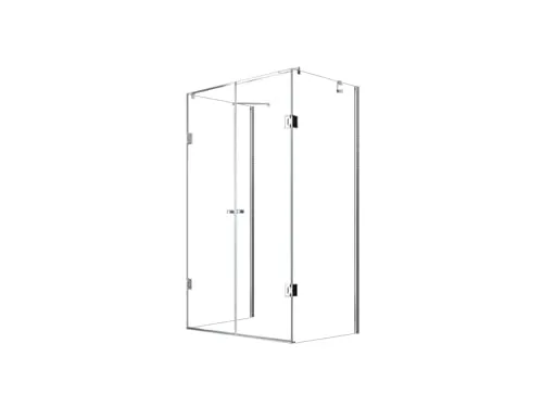 U Duschkabine Ares 90x75x200cm mit Pendeltür und Duschtasse - Moderne U-Form Duschkabine aus 8mm ESG Glas mit stabilen Stangen für zusätzliche Sicherheit. Flexibel montierbar auf Boden oder Duschwanne. Ideal für stilvolle Badezimmergestaltung.