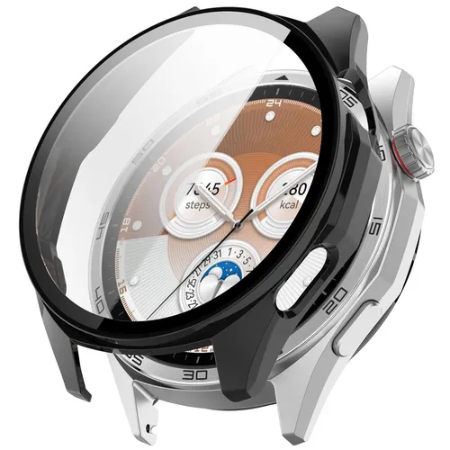 Für Huawei Watch GT 6 46mm Kunststoff Watch Schutzhülle + 9H Hart Glas Schwarz