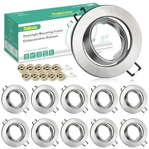 10er GU10 Einbaustrahler Set in Edelstahl gebürstet