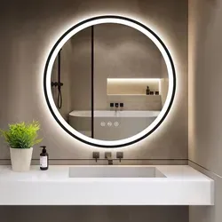 GIMBELEN LED Runder Badezimmerspiegel mit Antibeschlag und dimmbarer Beleuchtung - Schwarz - Eleganter 60 cm Badspiegel mit hochwertigem Metallrahmen und Antibeschlag-Funktion. Drei Lichtfarben und Touch-Schalter für individuelle Beleuchtung. Ideal für jedes Badezimmer.