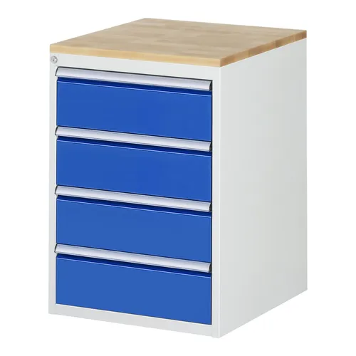 Rau Schubladenschrank Buche-Top mit 4 Schubladen - Hängeregistratur- & Schubladenschrank mit stabiler Buche-Massiv-Arbeitsplatte, 4 großzügigen Schubladen und 5 Jahren Qualitätsgarantie. Ideal für robusten und langlebigen Einsatz im Büro.