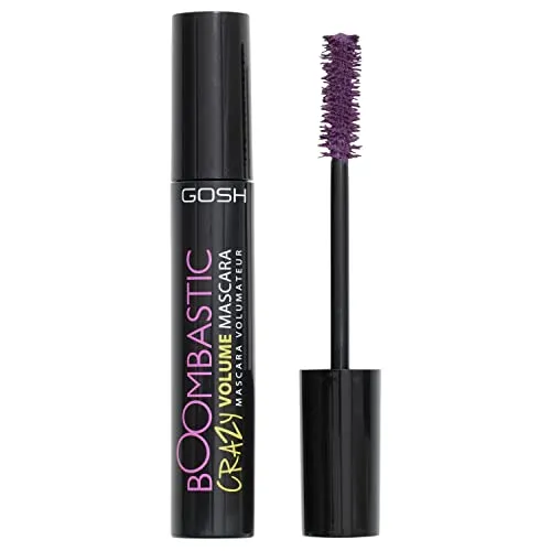 GOSH Boombastic Crazy Mascara für extremes Volumen & lange Wimpern I Volumen-Wimperntusche mit präzisem Bürstenkopf I Wimpern ohne Klumpen I hautverträglich & parfümfrei I 006 Dusty Violet